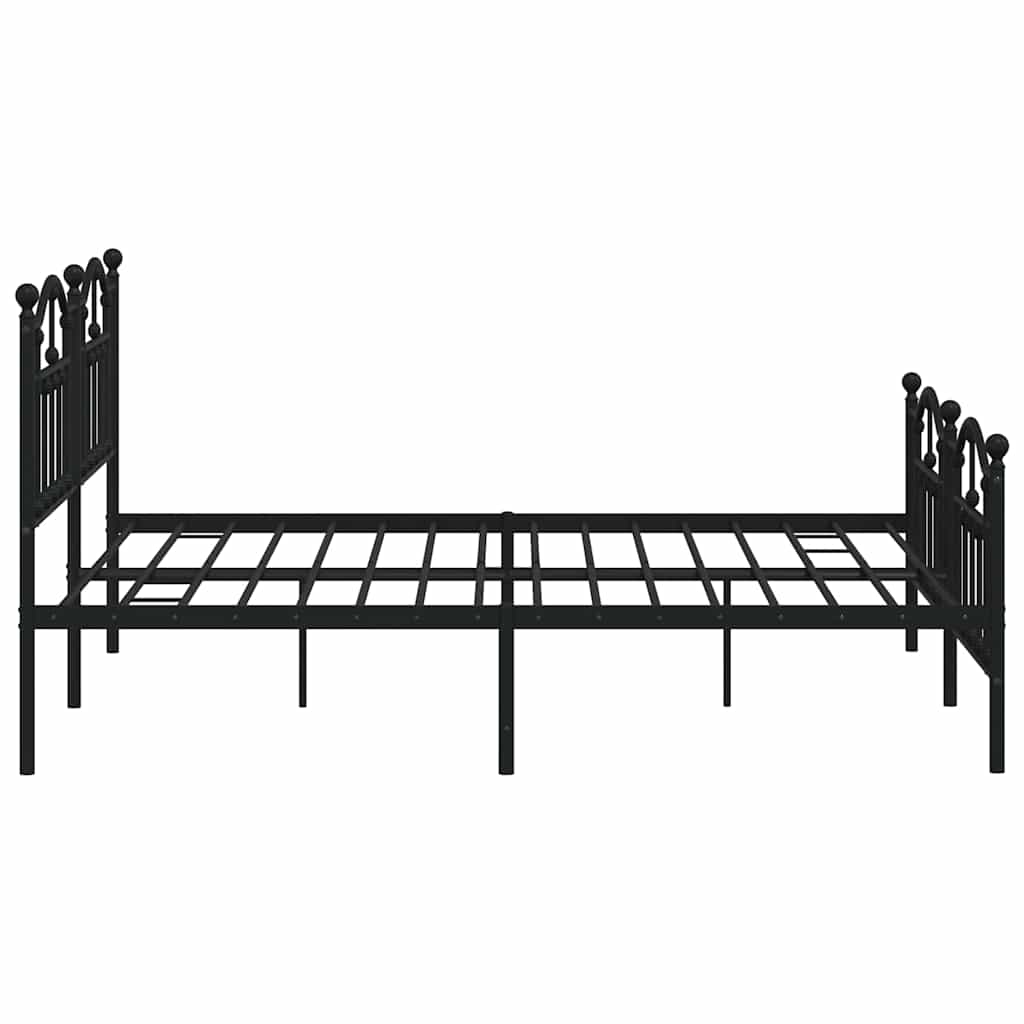 sengeramme med sengegavl og fodgærde 183x213 cm metal sort