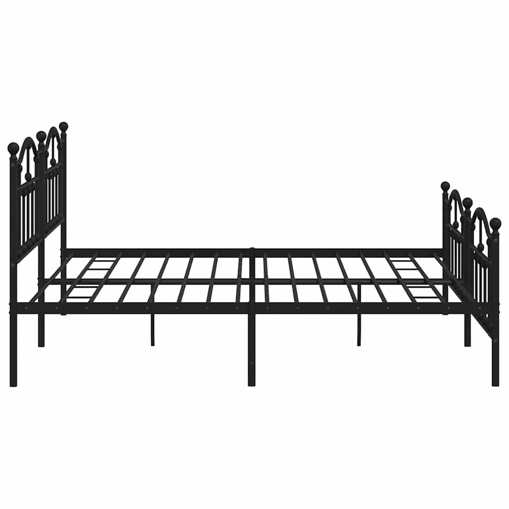 sengeramme med sengegavl og fodgærde 193x203 cm metal sort