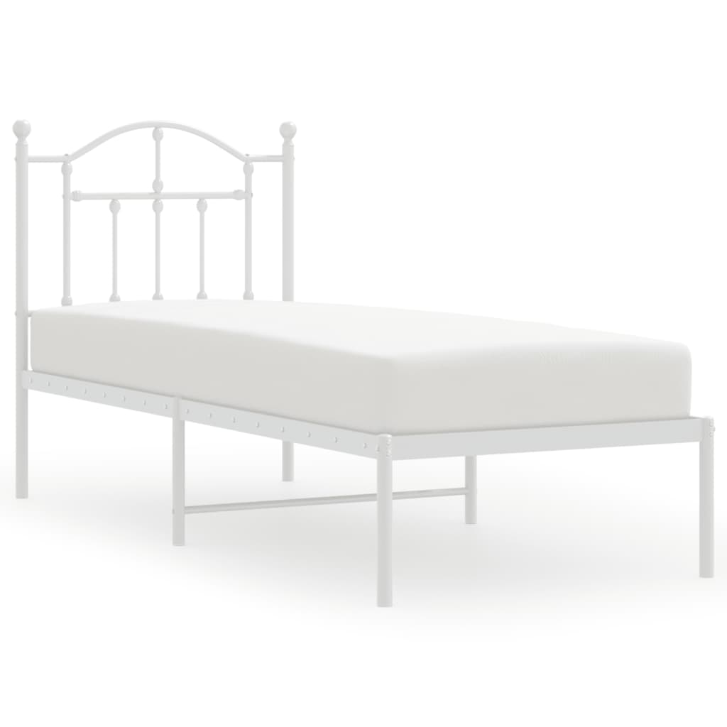 sengeramme uden madras med hovedgærde 75x190 cm hvid