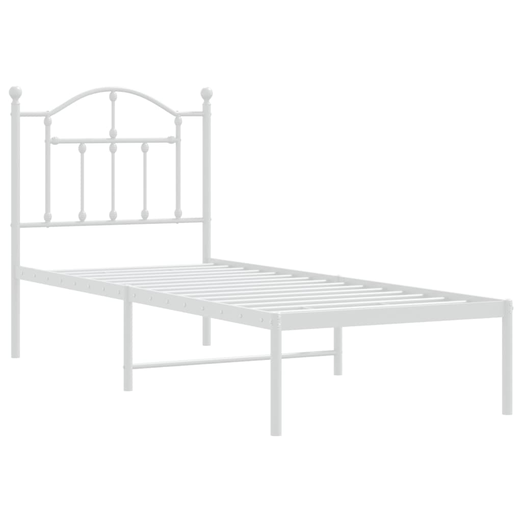sengeramme uden madras med hovedgærde 75x190 cm hvid