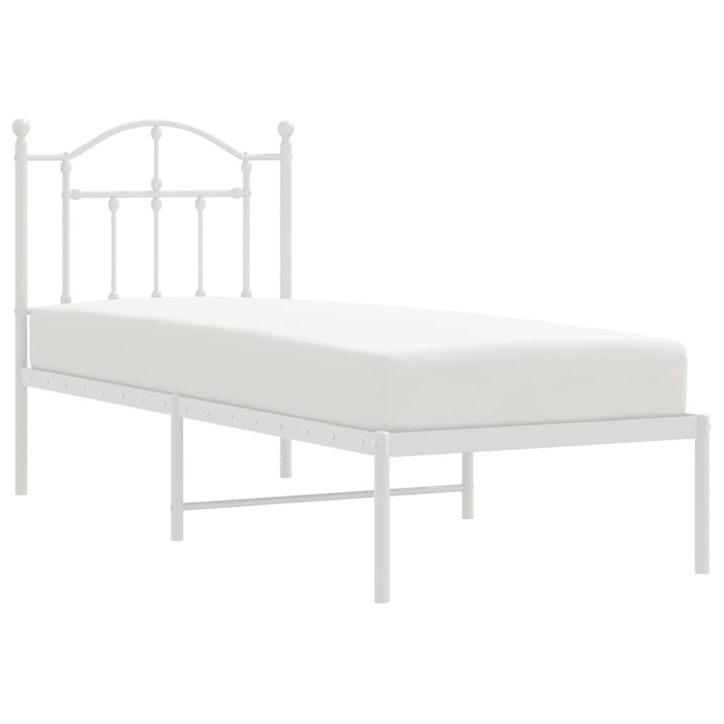 sengeramme uden madras med hovedgærde 75x190 cm hvid