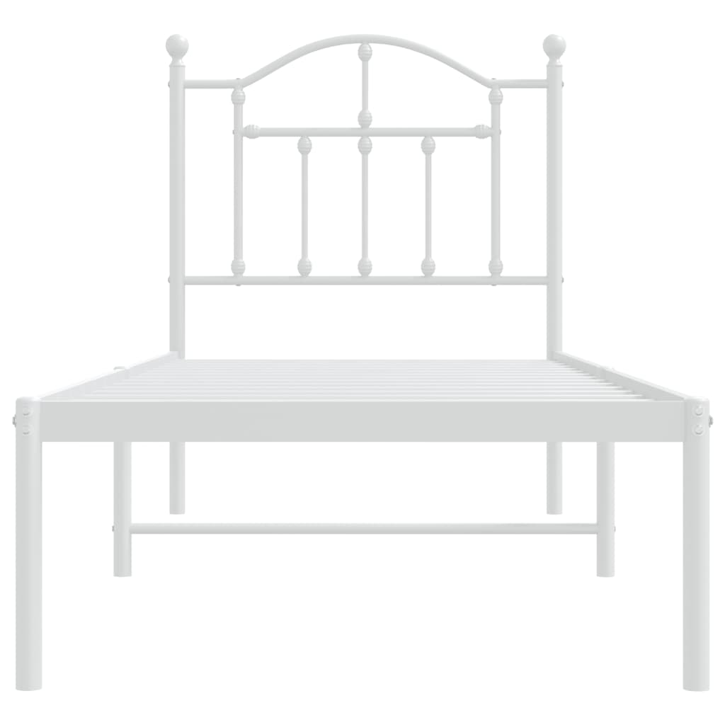 sengeramme uden madras med hovedgærde 75x190 cm hvid