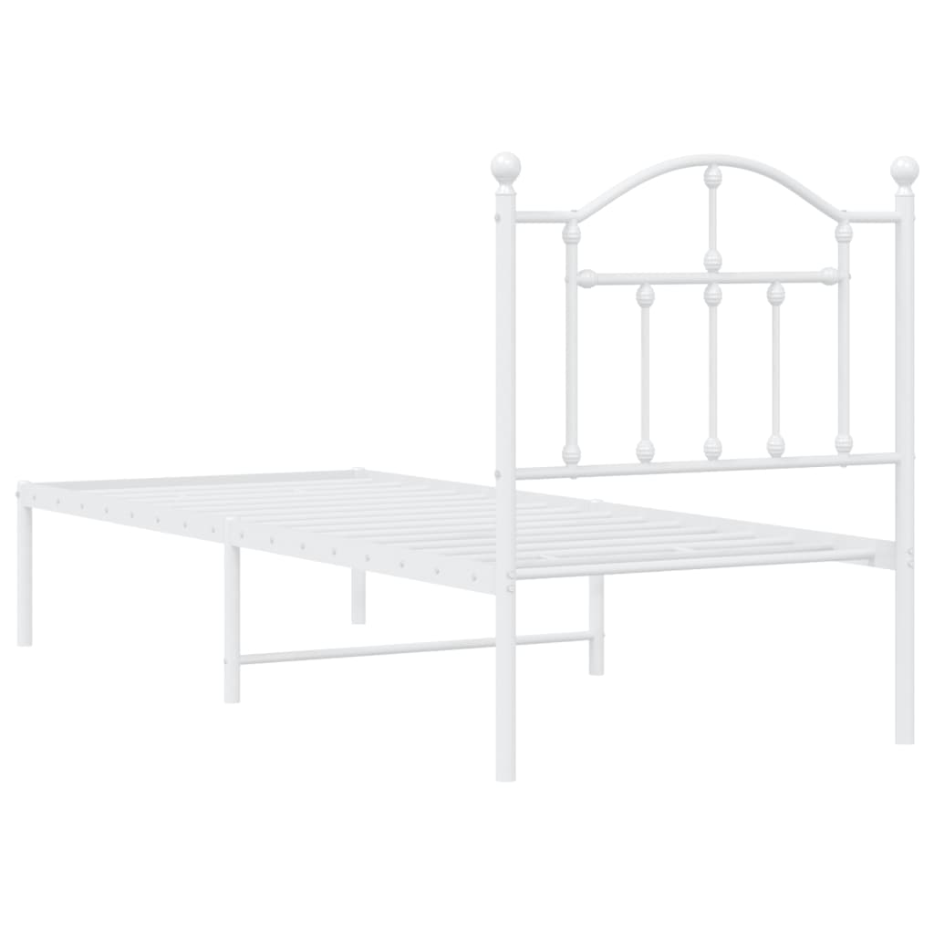 sengeramme uden madras med hovedgærde 75x190 cm hvid