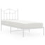sengeramme med sengegavl 80x200 cm metal hvid