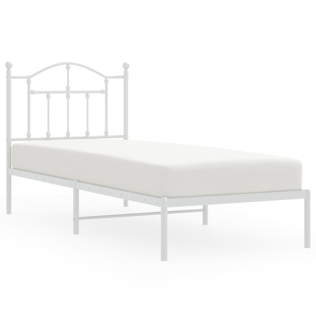 sengeramme med sengegavl 80x200 cm metal hvid