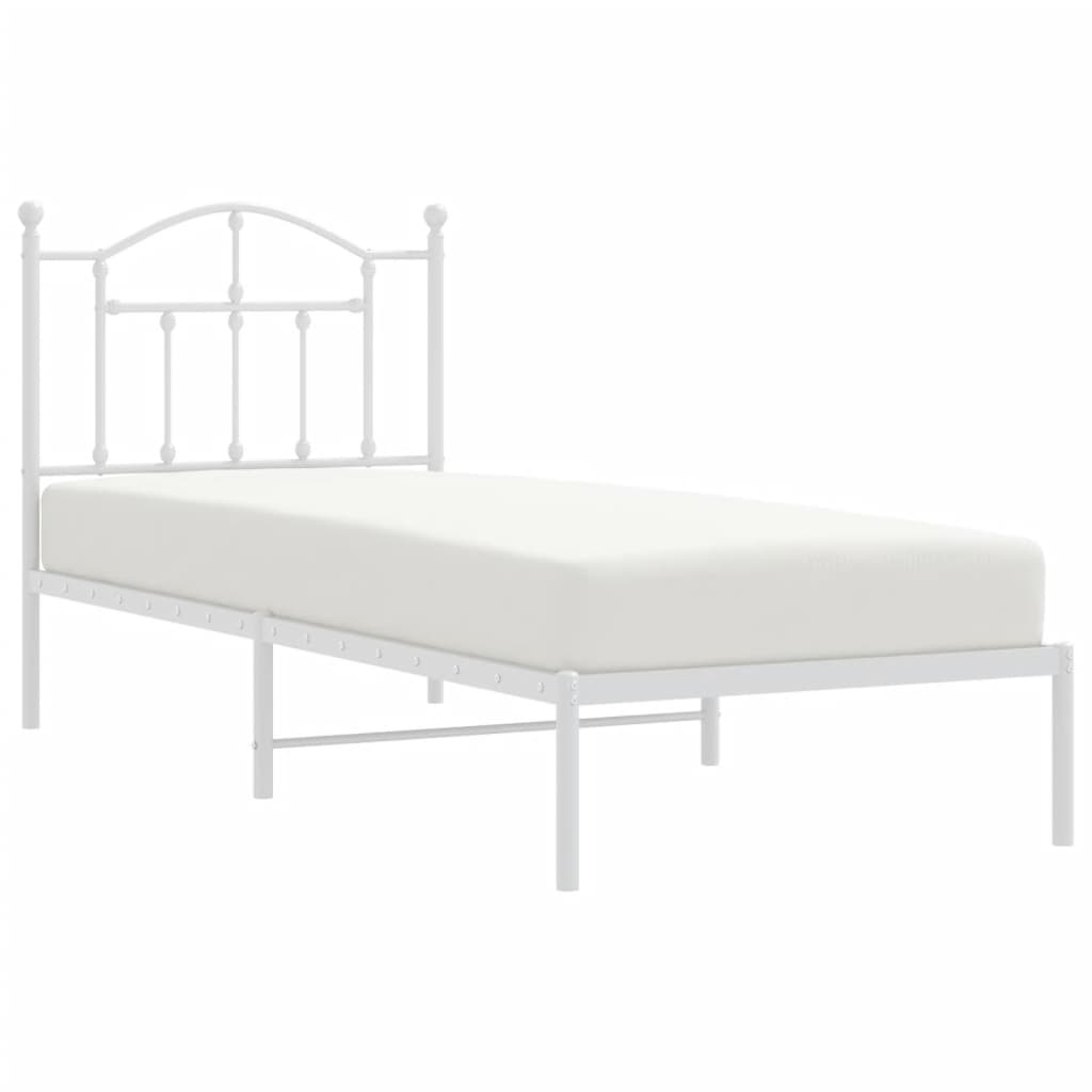 sengeramme med sengegavl 80x200 cm metal hvid