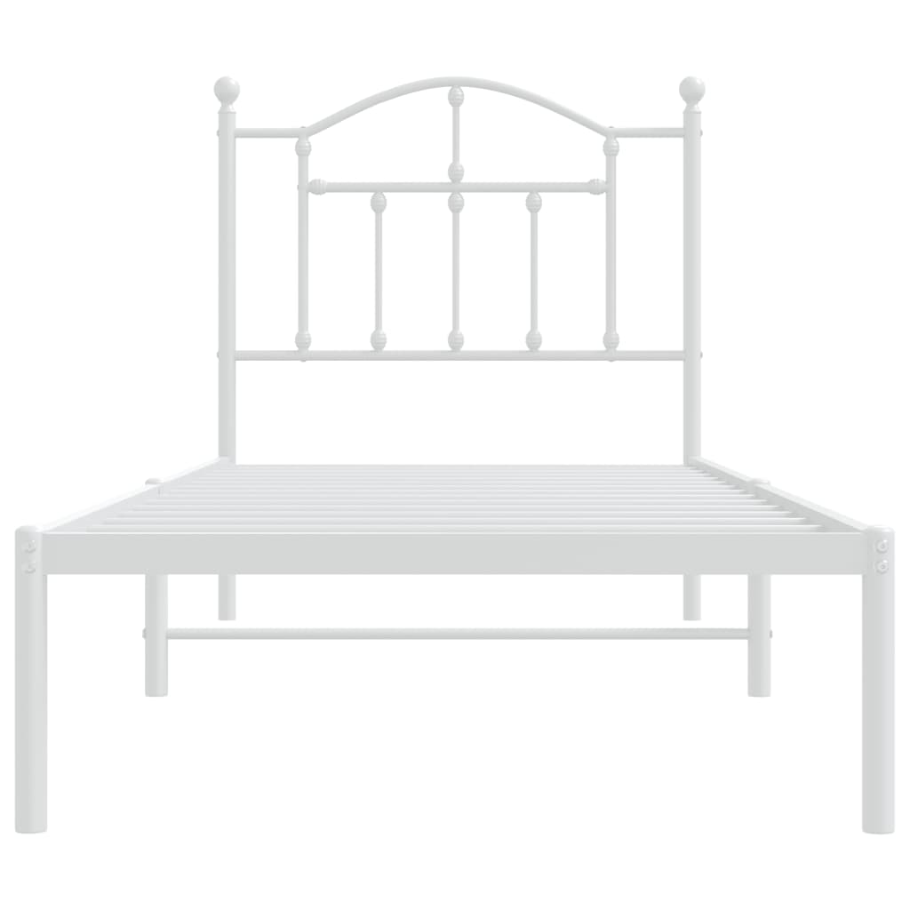 sengeramme med sengegavl 80x200 cm metal hvid
