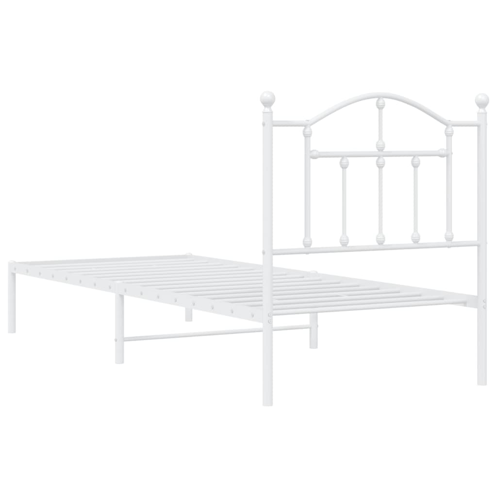 sengeramme med sengegavl 80x200 cm metal hvid