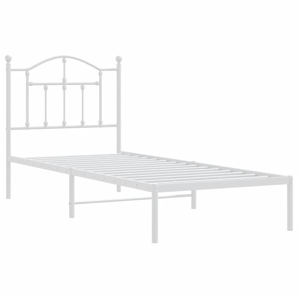 sengeramme med sengegavl 90x190 cm metal hvid