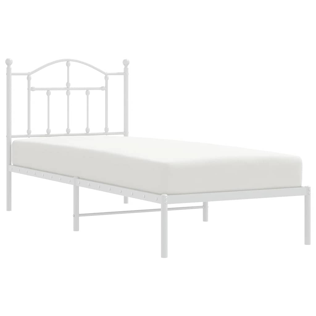 sengeramme med sengegavl 90x190 cm metal hvid
