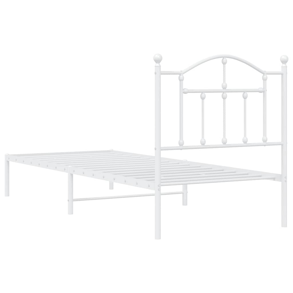 sengeramme med sengegavl 90x190 cm metal hvid