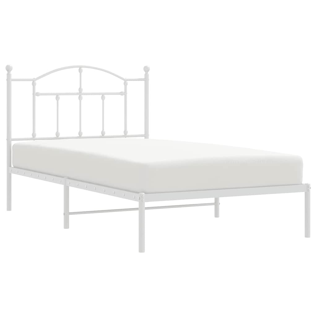 sengeramme med sengegavl 100x190 cm metal hvid