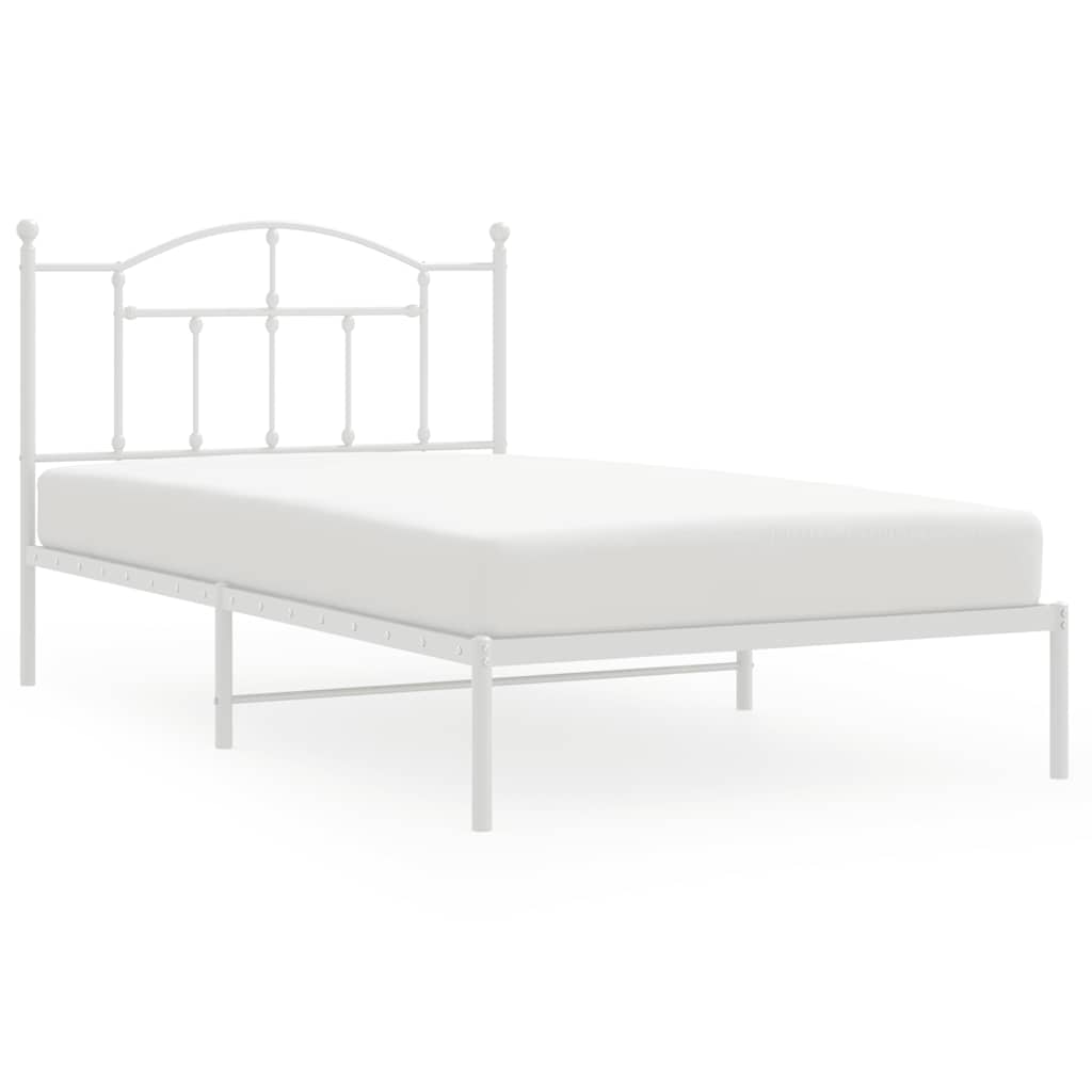 sengeramme med sengegavl 107x203 cm metal hvid