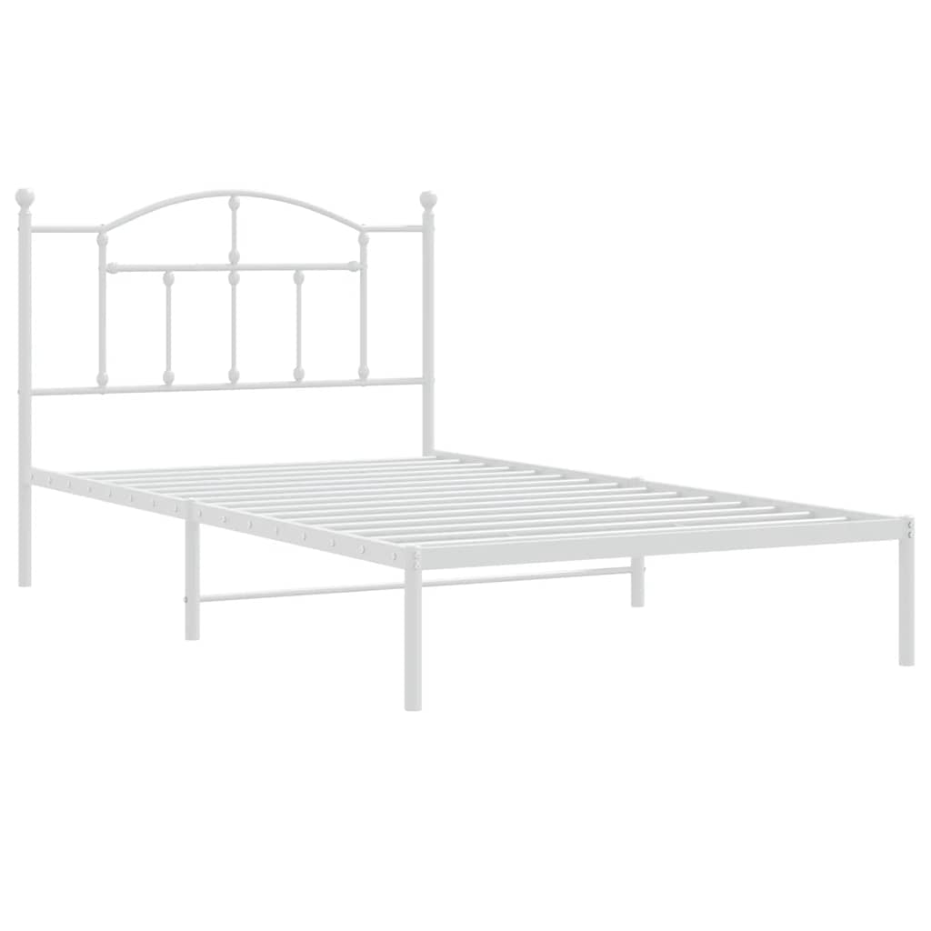 sengeramme med sengegavl 107x203 cm metal hvid