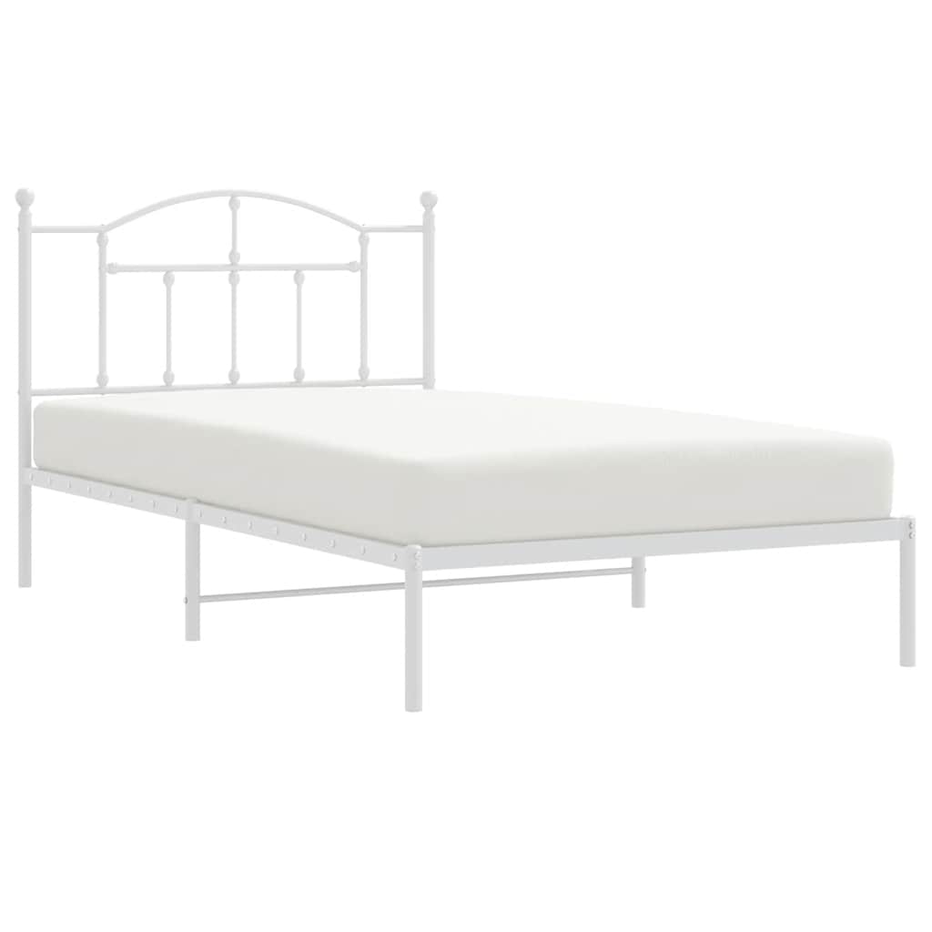 sengeramme med sengegavl 107x203 cm metal hvid