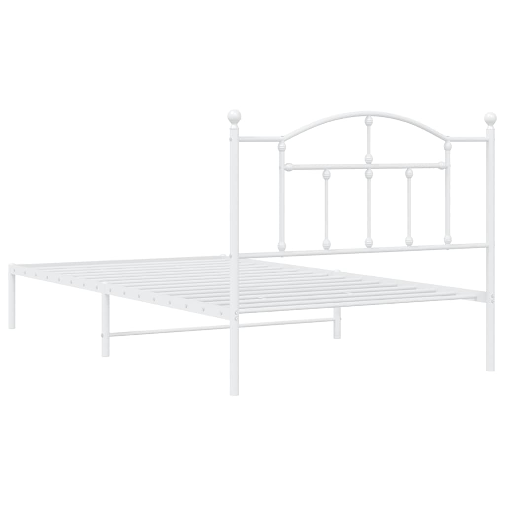 sengeramme med sengegavl 107x203 cm metal hvid