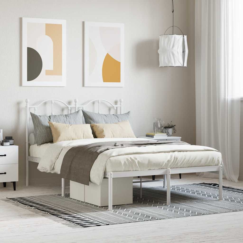 sengeramme med sengegavl 120x200 cm metal hvid