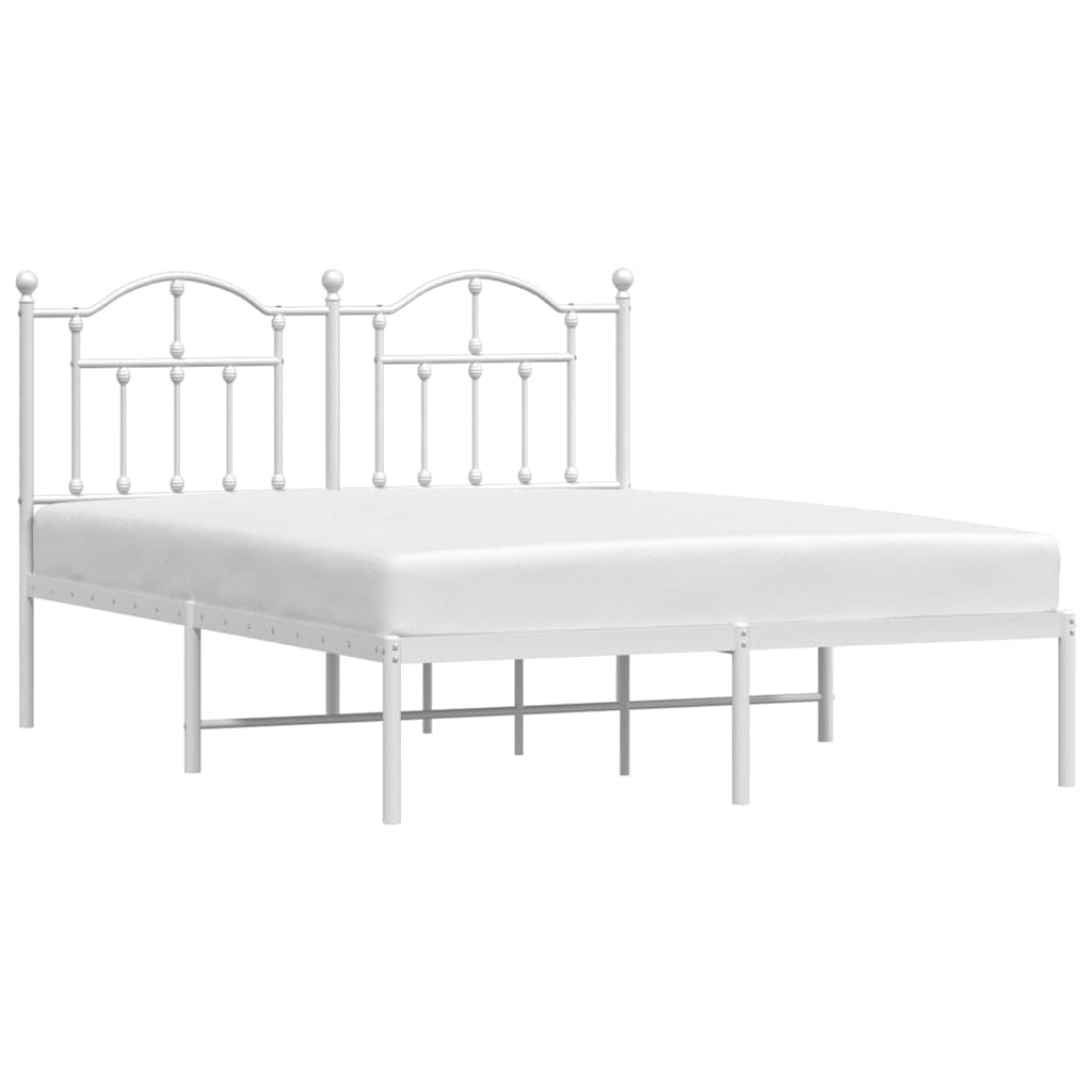 sengeramme med sengegavl 135x190 cm metal hvid