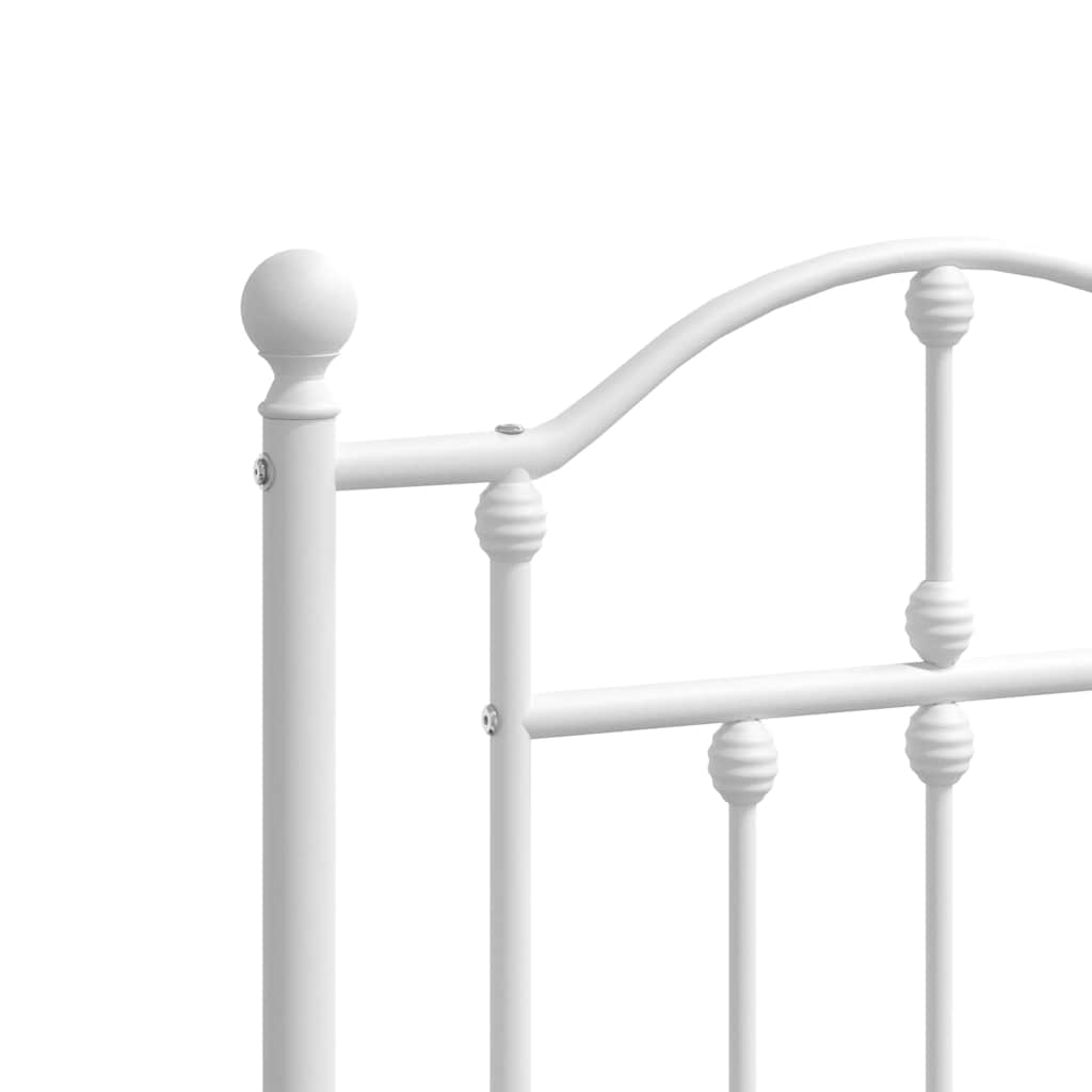 sengeramme med sengegavl 135x190 cm metal hvid