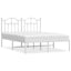 sengeramme med sengegavl 140x190 cm metal hvid