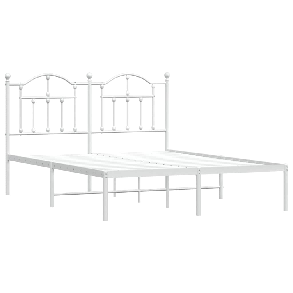sengeramme med sengegavl 140x190 cm metal hvid