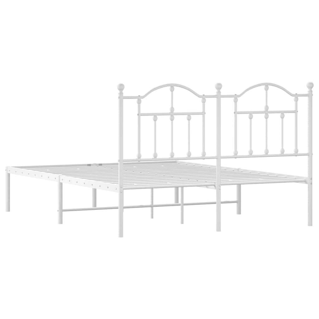 sengeramme med sengegavl 140x190 cm metal hvid