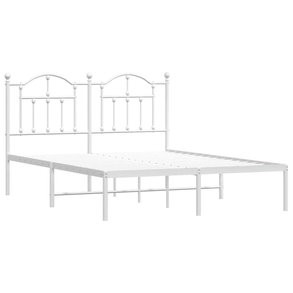 sengeramme med sengegavl 140x200 cm metal hvid