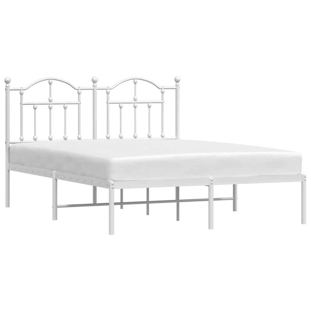 sengeramme med sengegavl 140x200 cm metal hvid