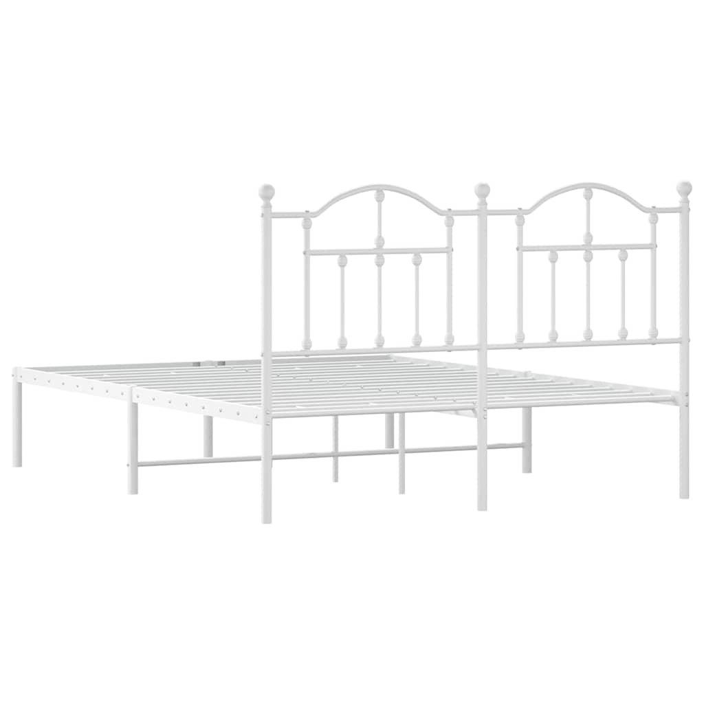 sengeramme med sengegavl 140x200 cm metal hvid