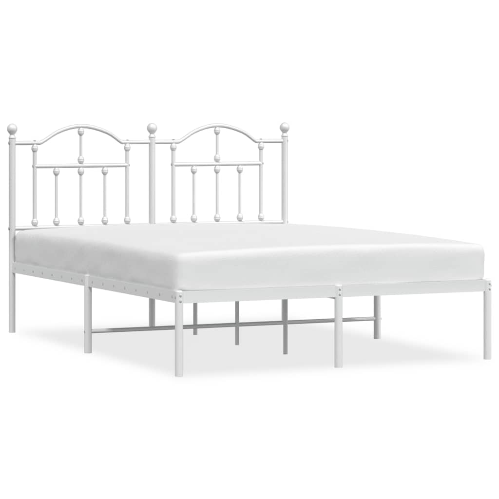 sengeramme med sengegavl 150x200 cm metal hvid