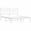 sengeramme med sengegavl 150x200 cm metal hvid
