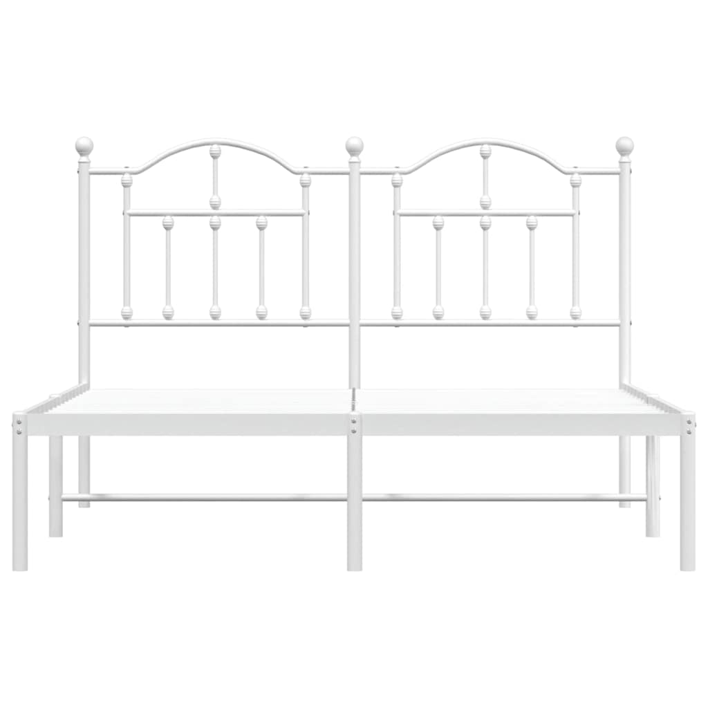 sengeramme med sengegavl 150x200 cm metal hvid