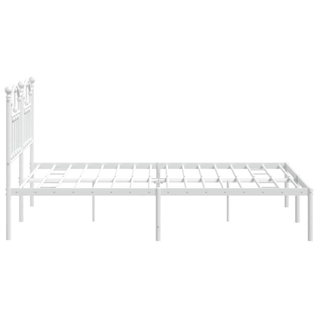 sengeramme med sengegavl 150x200 cm metal hvid