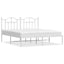 sengeramme med sengegavl 183x213 cm metal hvid