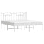 sengeramme med sengegavl 183x213 cm metal hvid