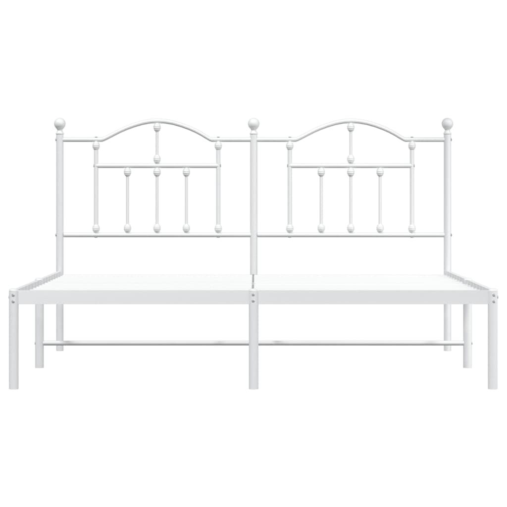 sengeramme med sengegavl 183x213 cm metal hvid