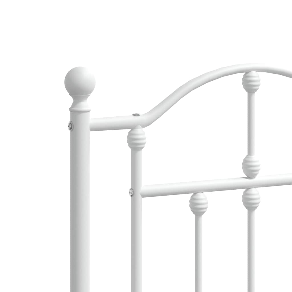 sengeramme med sengegavl 183x213 cm metal hvid