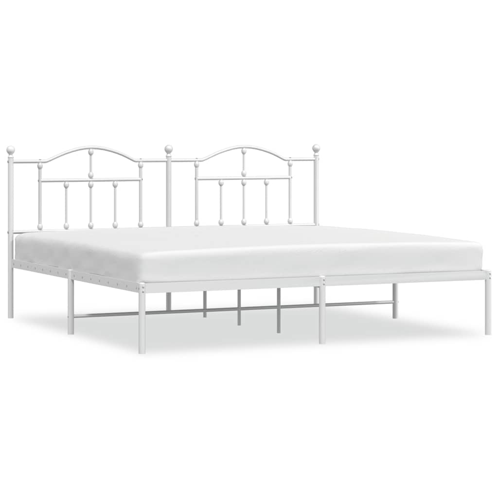 sengeramme med sengegavl 193x203 cm metal hvid
