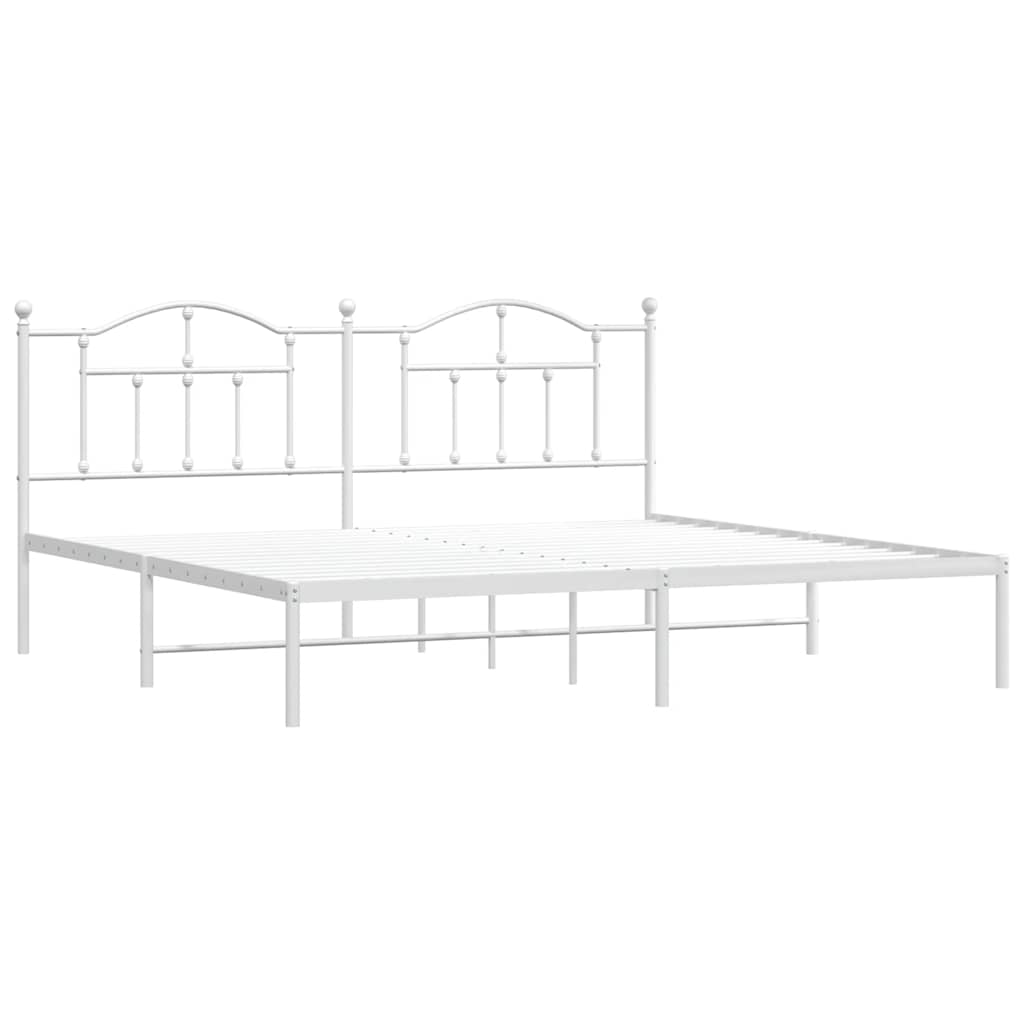 sengeramme med sengegavl 193x203 cm metal hvid