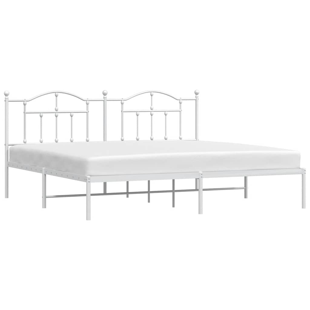 sengeramme med sengegavl 193x203 cm metal hvid