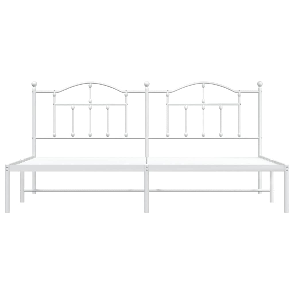 sengeramme med sengegavl 193x203 cm metal hvid