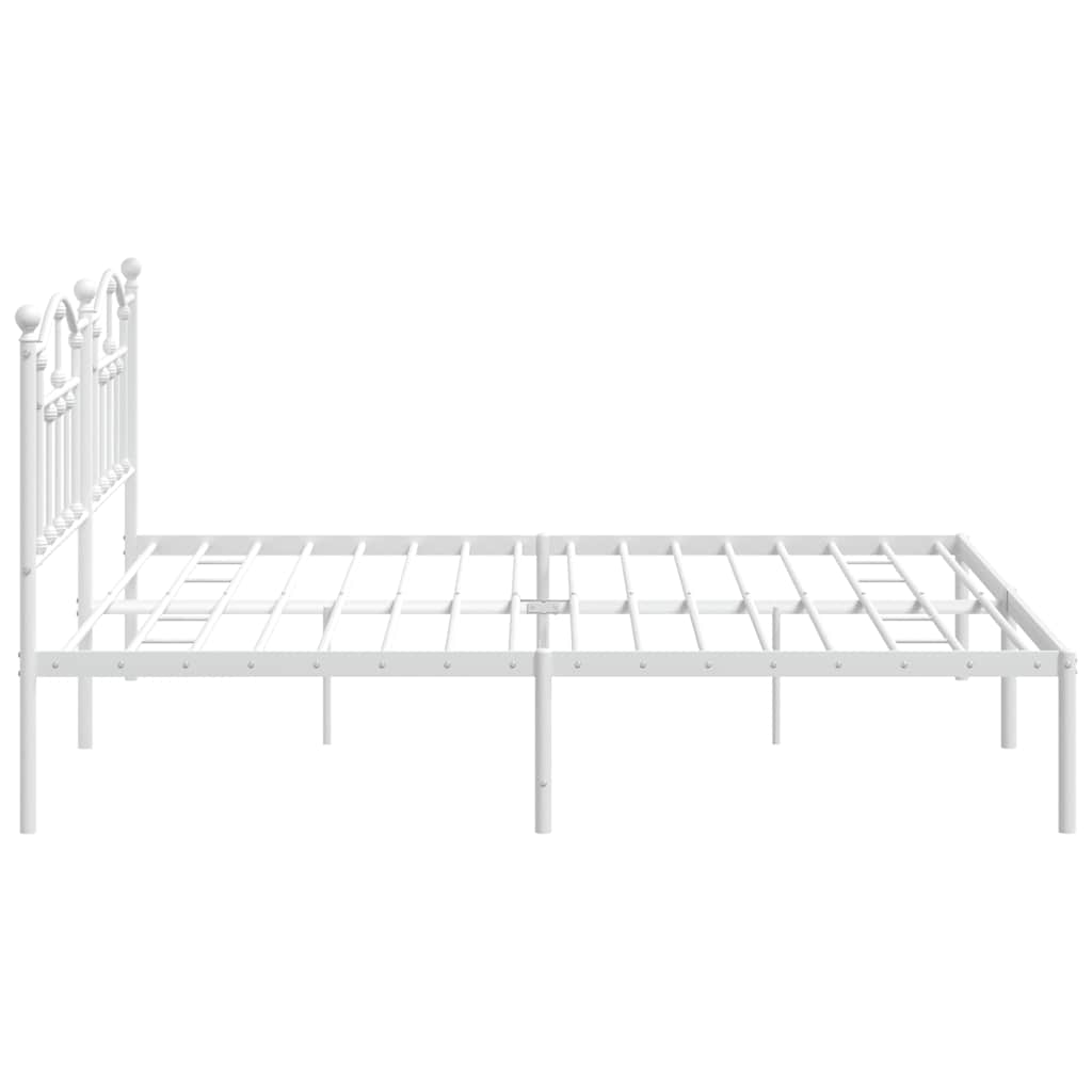 sengeramme med sengegavl 193x203 cm metal hvid