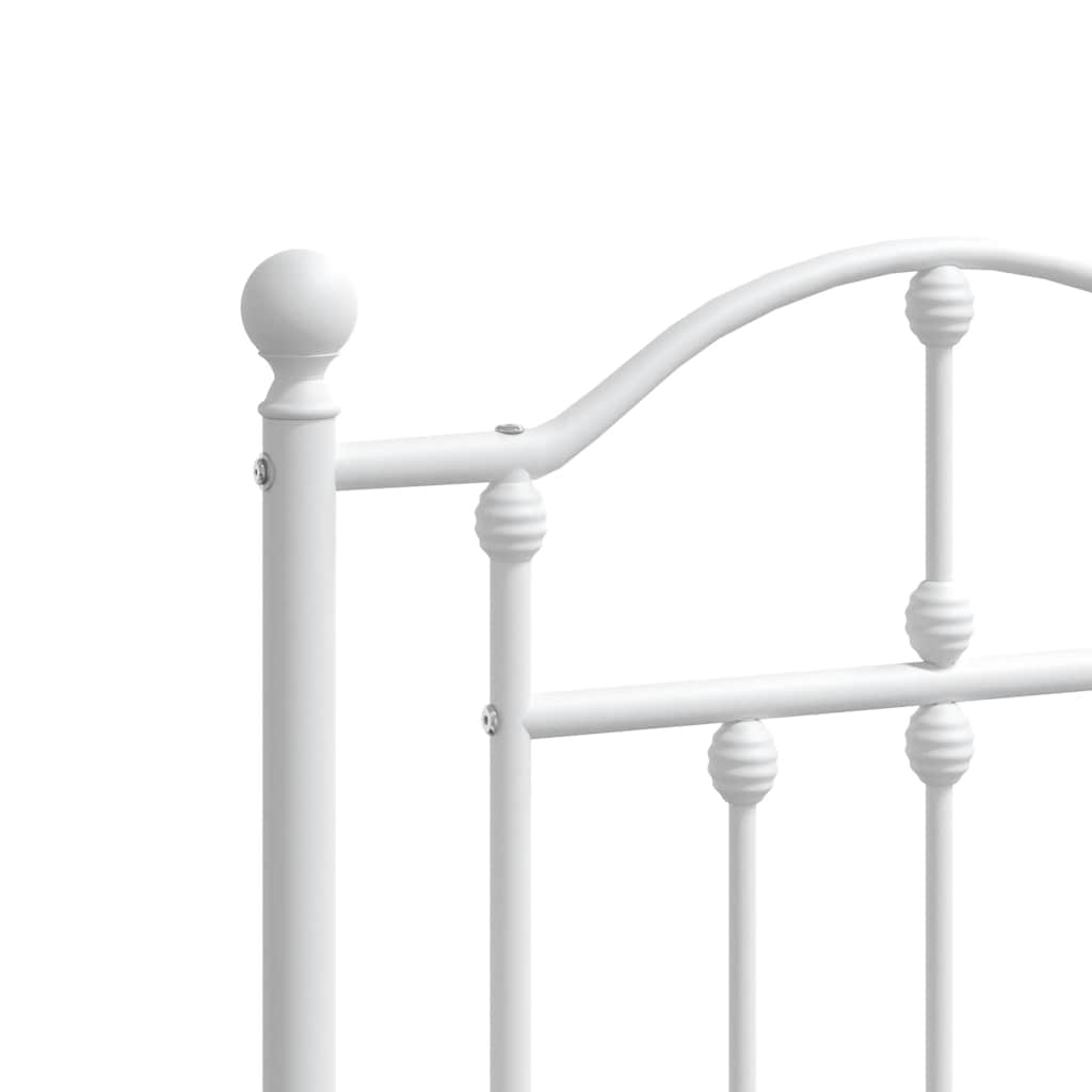 sengeramme med sengegavl 193x203 cm metal hvid
