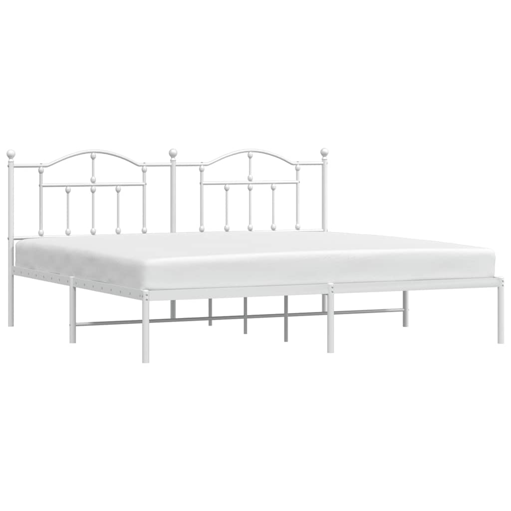 sengeramme med sengegavl 200x200 cm metal hvid