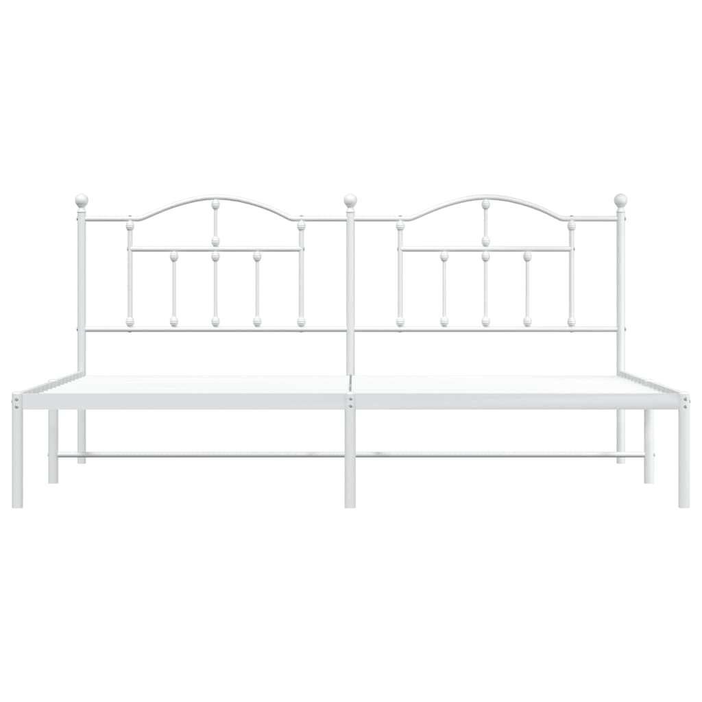 sengeramme med sengegavl 200x200 cm metal hvid