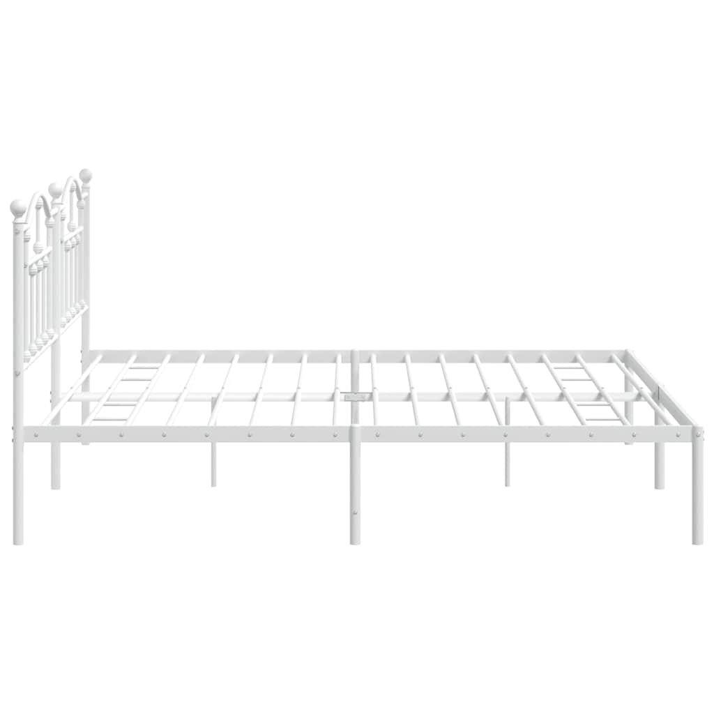 sengeramme med sengegavl 200x200 cm metal hvid