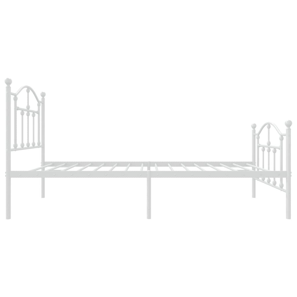 sengeramme med sengegavl og fodgærde 75x190 cm metal hvid