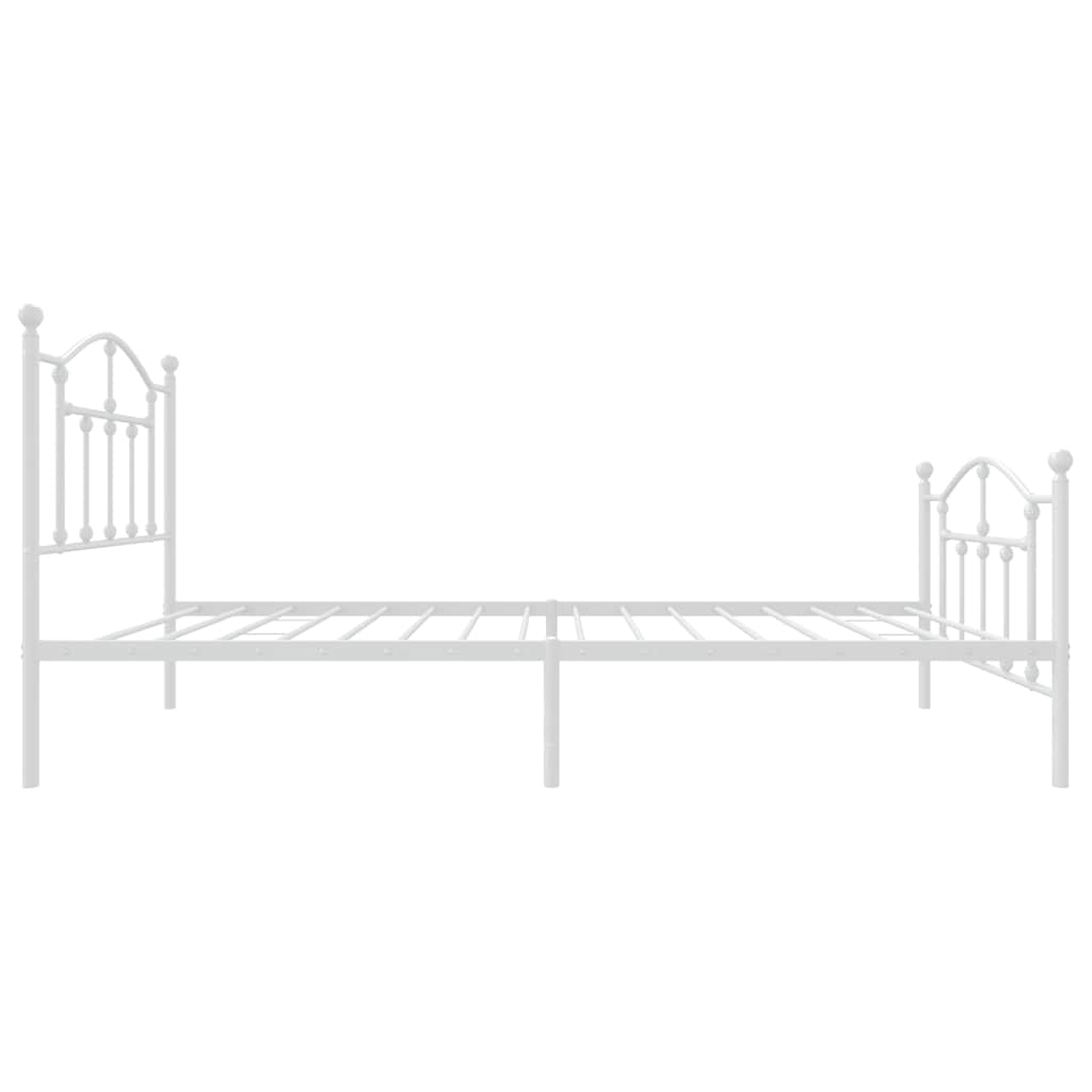 sengeramme med sengegavl og fodgærde 90x200 cm metal hvid