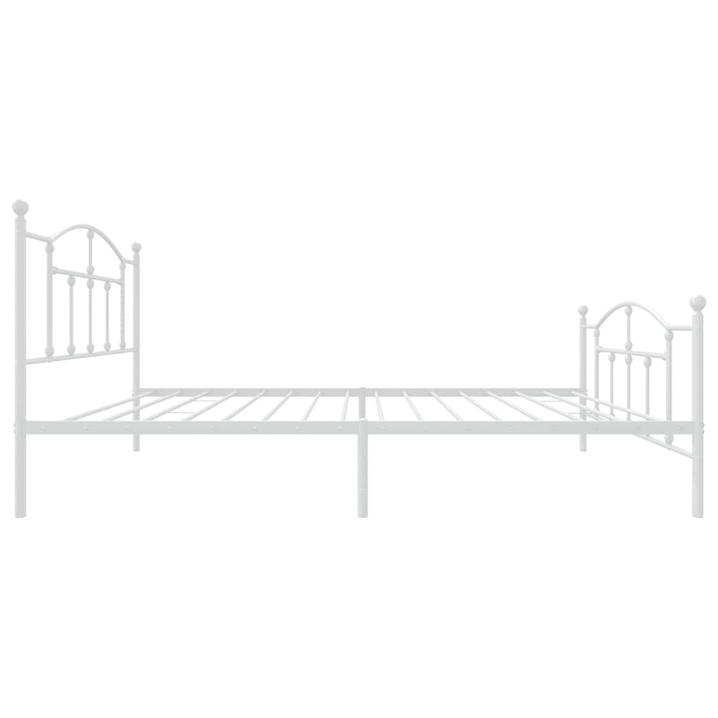 sengeramme med sengegavl og fodgærde 100x200 cm metal hvid
