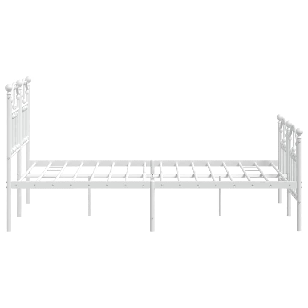 sengeramme med sengegavl og fodgærde 120x190 cm metal hvid